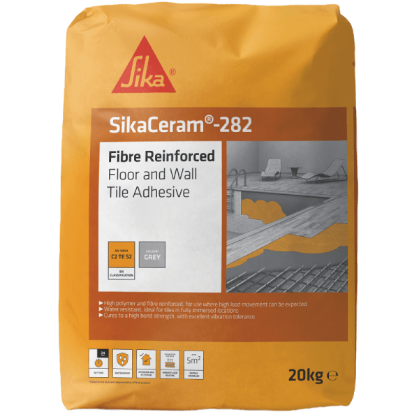 Gbr Sika Sikaceram Sikaceram 282 fibre reinforced 282 Pack 20kg Grey 678298 Skcm282gy20